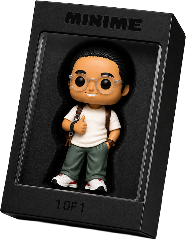 MiniMe collectible box with a male figurine